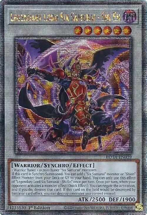 Legendary Lord Six Samurai - Shi En (Quarter Century Secret Rare) [ROTA-EN039] Quarter Century Secret Rare | Gam3 Escape