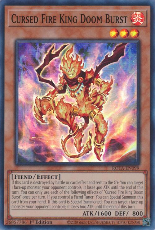 Cursed Fire King Doom Burst [ROTA-EN099] Super Rare | Gam3 Escape
