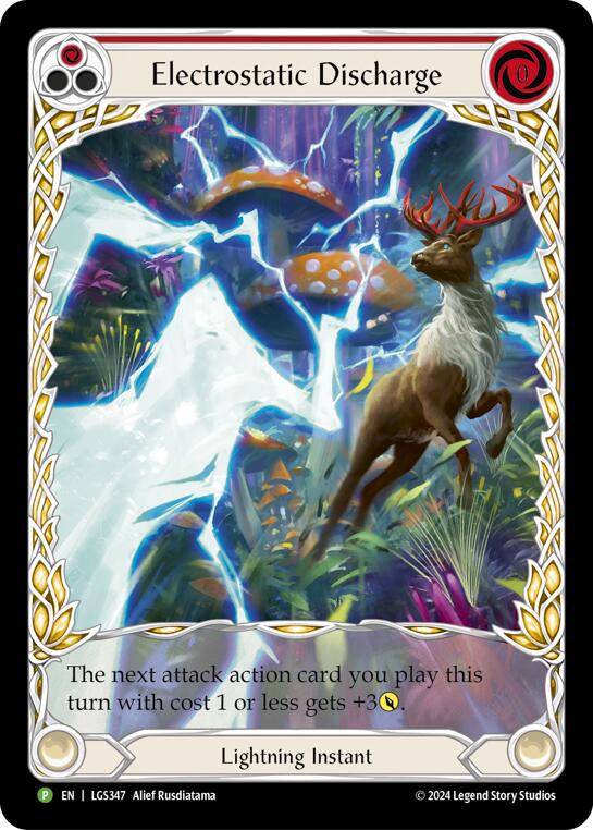 Electostatic Discharge (Red) (Extended Art) - LGS347 [LGS347] (Promo)  Rainbow Foil | Gam3 Escape