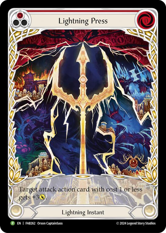 Lightning Press (Red) (Extended Art) [FAB262] (Promo)  Rainbow Foil | Gam3 Escape