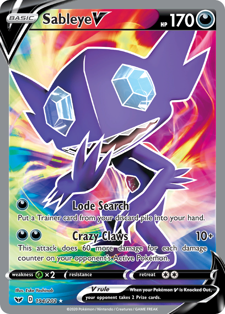 Sableye V (194/202) [Sword & Shield: Base Set] | Gam3 Escape