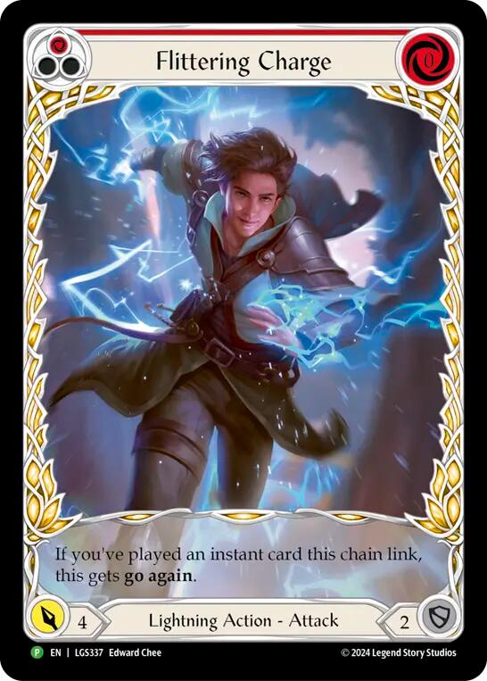 Flittering Charge (Red) (Extended Art) [LGS337] (Promo)  Rainbow Foil | Gam3 Escape