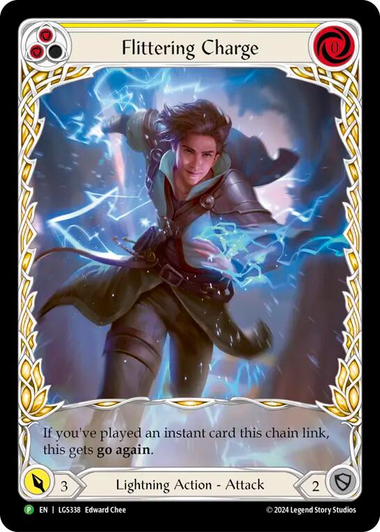 Flittering Charge (Yellow) (Extended Art) [LGS338] (Promo)  Rainbow Foil | Gam3 Escape