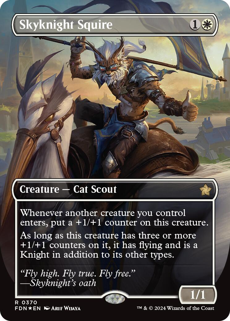 Skyknight Squire (Borderless) (Mana Foil) [Foundations] | Gam3 Escape