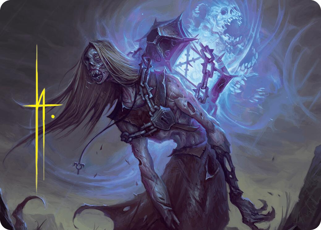 Soul-Shackled Zombie Art Card (9/54) (Gold-Stamped Signature) [Foundations Art Series] | Gam3 Escape