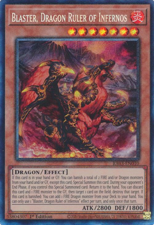 Blaster, Dragon Ruler of Infernos (CR) [RA03-EN010] Prismatic Collector's Rare | Gam3 Escape