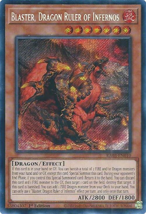 Blaster, Dragon Ruler of Infernos (Secret Rare) [RA03-EN010] Secret Rare | Gam3 Escape