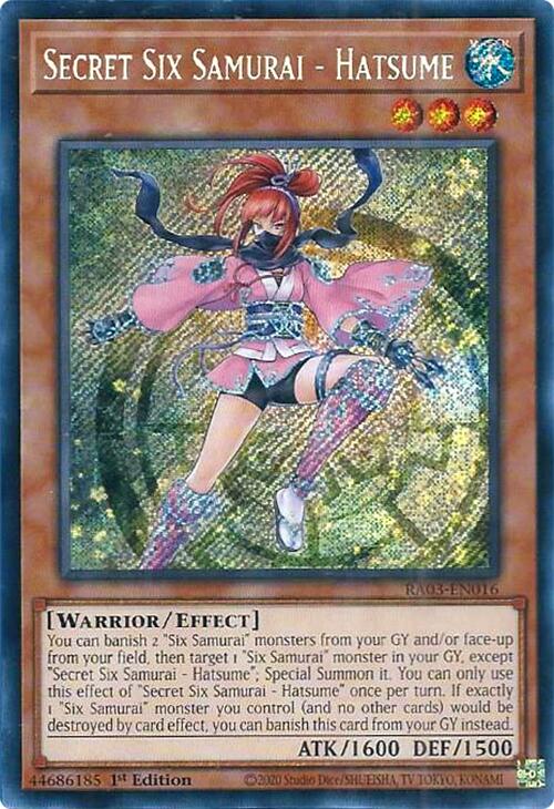 Secret Six Samurai - Hatsume (Secret Rare) [RA03-EN016] Secret Rare | Gam3 Escape