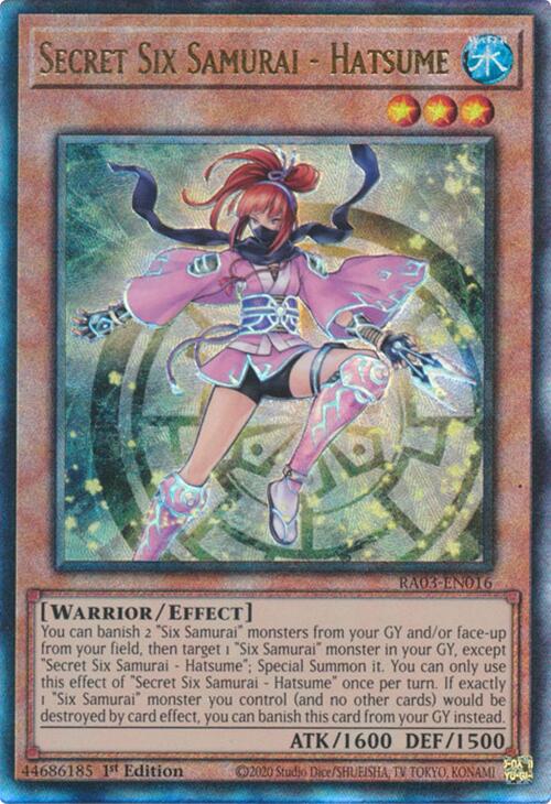 Secret Six Samurai - Hatsume (UTR) [RA03-EN016] Prismatic Ultimate Rare | Gam3 Escape