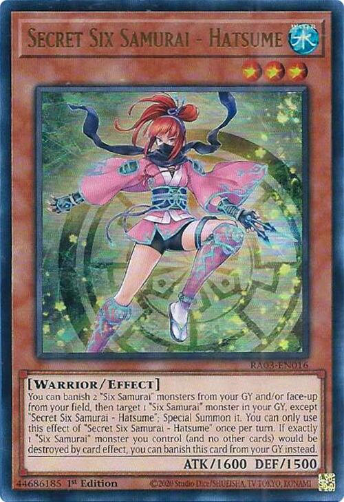 Secret Six Samurai - Hatsume (UR) [RA03-EN016] Ultra Rare | Gam3 Escape