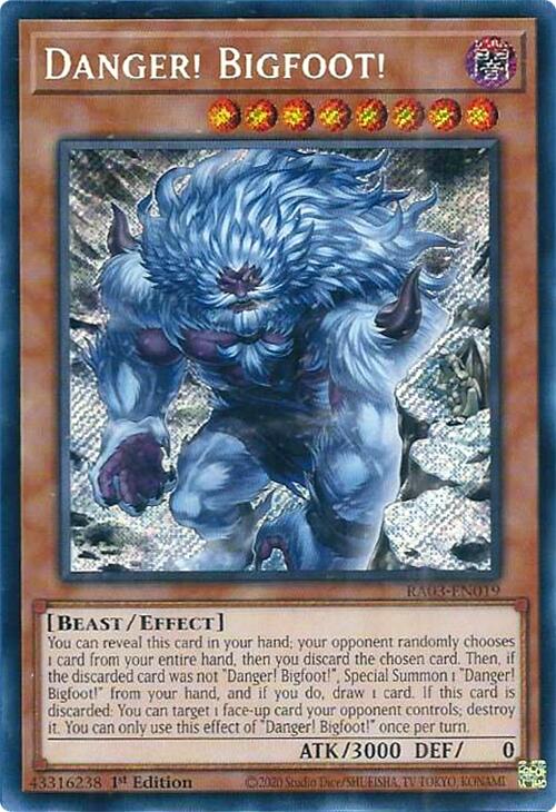 Danger! Bigfoot! (Alternate Art) (Secret Rare) [RA03-EN019] Secret Rare | Gam3 Escape