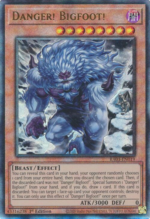 Danger! Bigfoot! (Alternate Art) (UTR) [RA03-EN019] Prismatic Ultimate Rare | Gam3 Escape