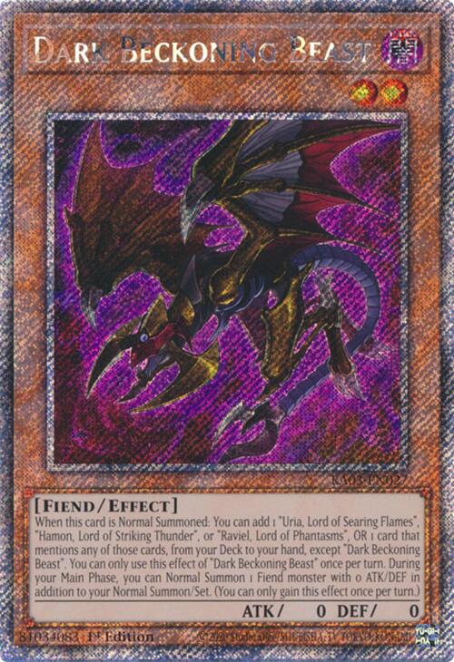 Dark Beckoning Beast (Platinum Secret Rare) [RA03-EN027] Platinum Secret Rare | Gam3 Escape