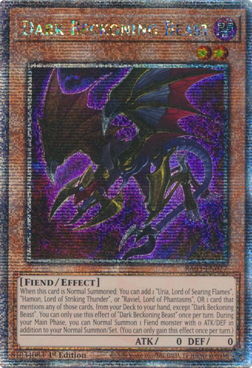 Dark Beckoning Beast (Quarter Century Secret Rare) [RA03-EN027] Quarter Century Secret Rare | Gam3 Escape