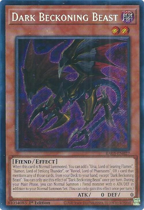 Dark Beckoning Beast (Secret Rare) [RA03-EN027] Secret Rare | Gam3 Escape