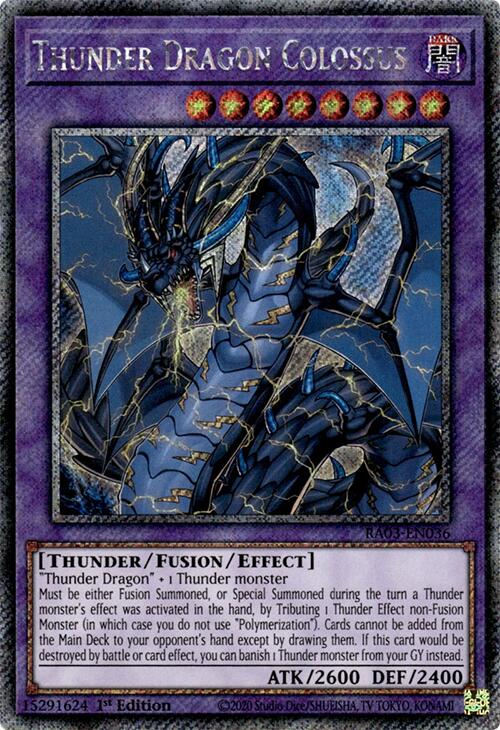 Thunder Dragon Colossus (Platinum Secret Rare) [RA03-EN036] Platinum Secret Rare | Gam3 Escape