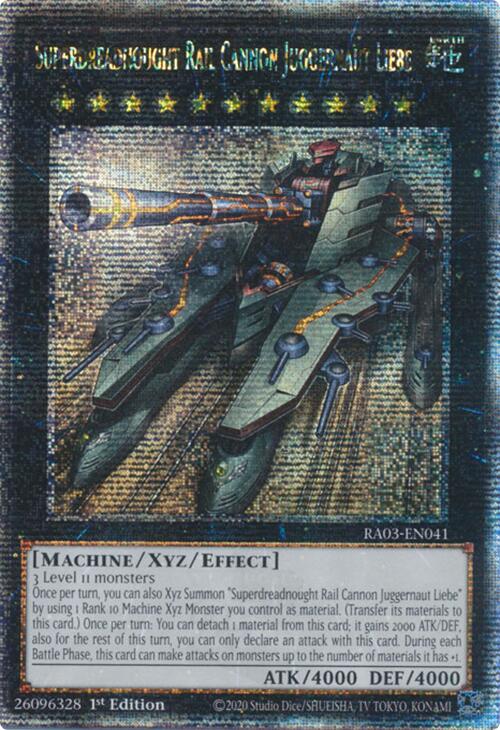 Superdreadnought Rail Cannon Juggernaut Liebe (Quarter Century Secret Rare) [RA03-EN041] Quarter Century Secret Rare | Gam3 Escape