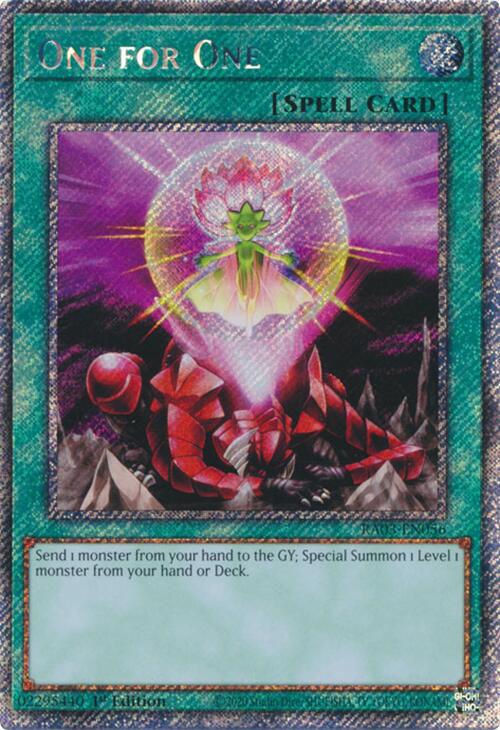 One for One (Platinum Secret Rare) [RA03-EN056] Platinum Secret Rare | Gam3 Escape