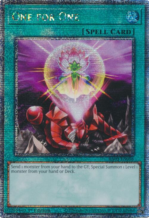 One for One (Quarter Century Secret Rare) [RA03-EN056] Quarter Century Secret Rare | Gam3 Escape