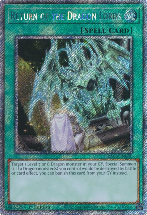 Return of the Dragon Lords (Platinum Secret Rare) [RA03-EN060] Platinum Secret Rare | Gam3 Escape