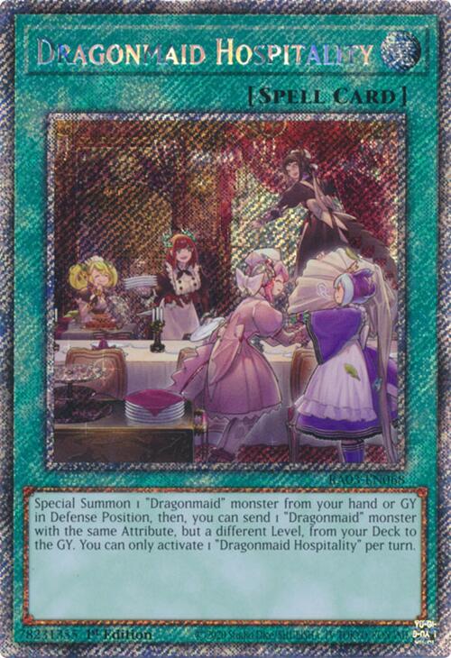 Dragonmaid Hospitality (Platinum Secret Rare) [RA03-EN068] Platinum Secret Rare | Gam3 Escape