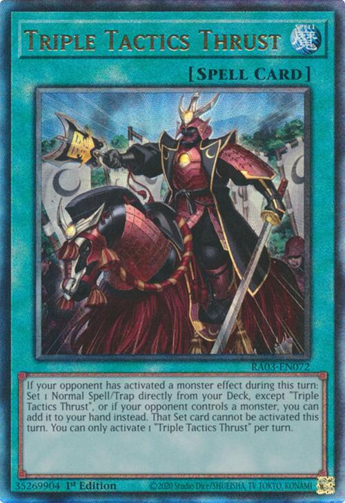 Triple Tactics Thrust (UTR) [RA03-EN072] Prismatic Ultimate Rare | Gam3 Escape