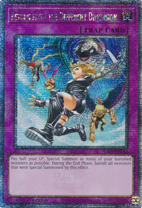 Return from the Different Dimension (Quarter Century Secret Rare) [RA03-EN140] Quarter Century Secret Rare | Gam3 Escape