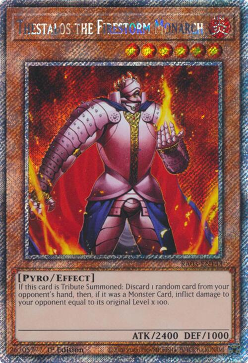 Thestalos the Firestorm Monarch (Platinum Secret Rare) [RA03-EN143] Platinum Secret Rare | Gam3 Escape