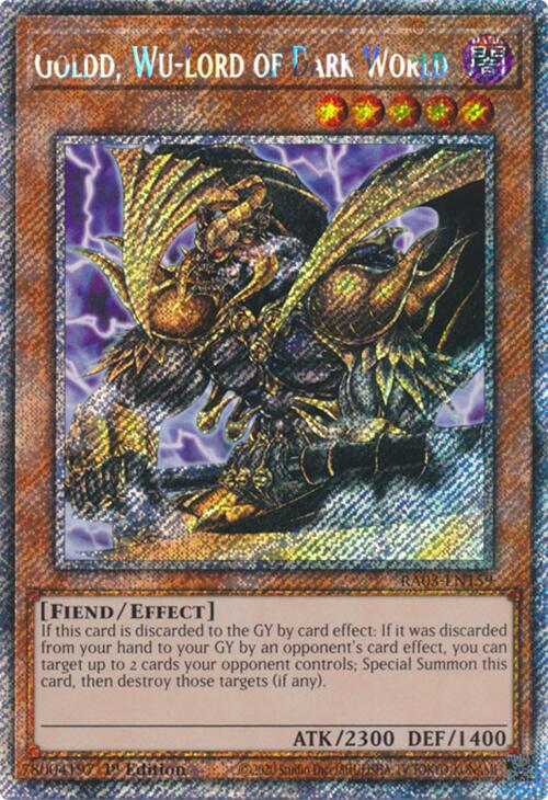 Goldd, Wu-Lord of Dark World (Platinum Secret Rare) [RA03-EN159] Platinum Secret Rare | Gam3 Escape