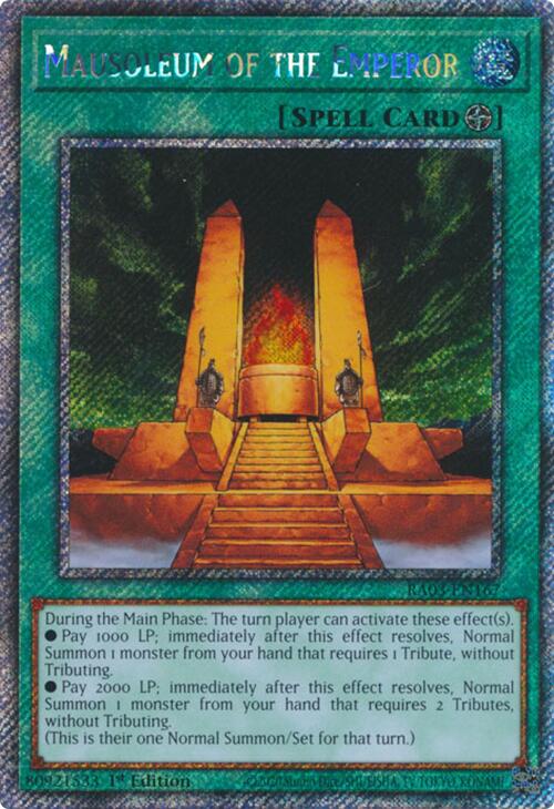 Mausoleum of the Emperor (Platinum Secret Rare) [RA03-EN167] Platinum Secret Rare | Gam3 Escape