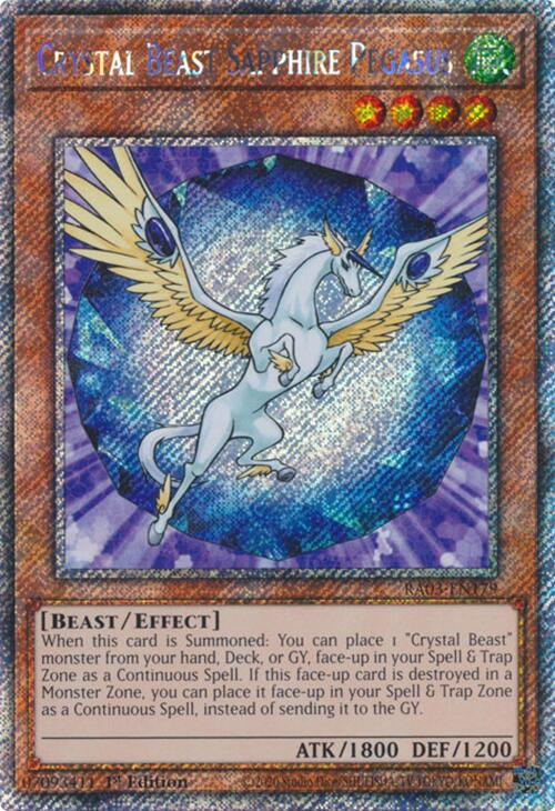 Crystal Beast Sapphire Pegasus (Platinum Secret Rare) [RA03-EN179] Platinum Secret Rare | Gam3 Escape