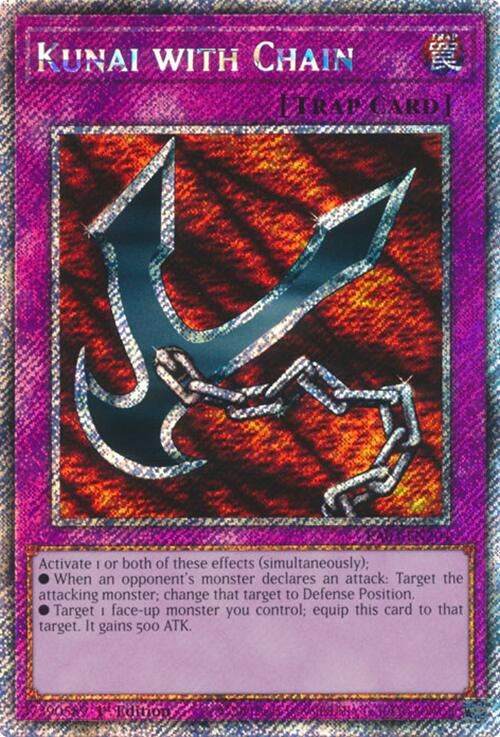 Kunai with Chain (Platinum Secret Rare) [RA03-EN204] Platinum Secret Rare | Gam3 Escape