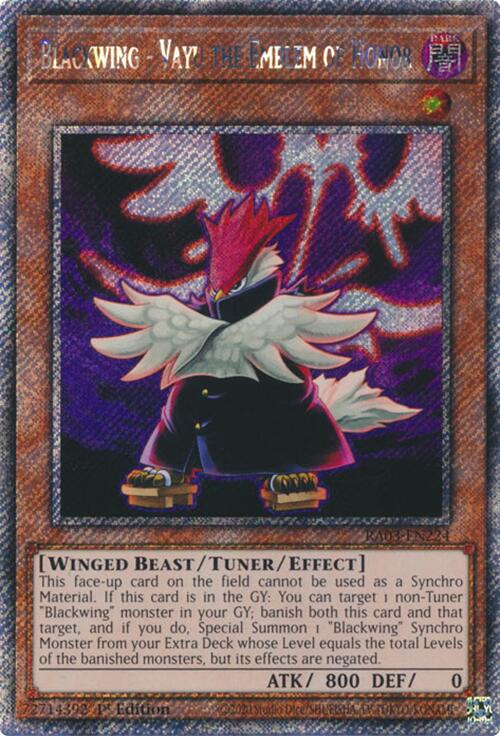 Blackwing - Vayu the Emblem of Honor (Platinum Secret Rare) [RA03-EN224] Platinum Secret Rare | Gam3 Escape