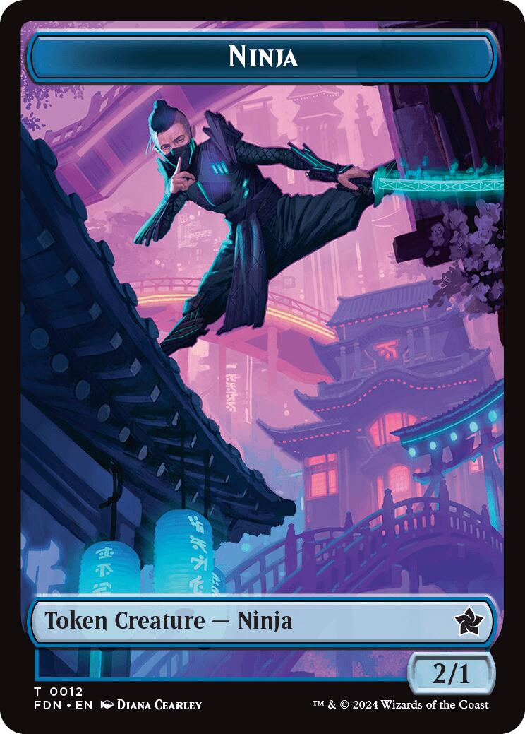 Emblem - Kaito, Cunning Infiltrator // Ninja Doubled-Sided Token [Foundations Tokens] | Gam3 Escape