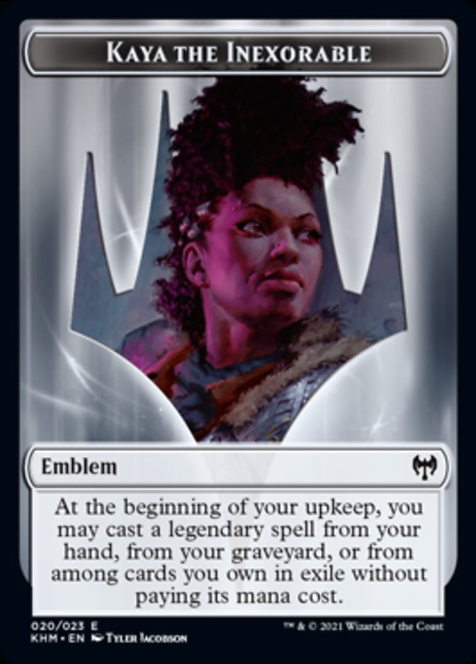 Kaya the Inexorable Emblem [Kaldheim Tokens] | Gam3 Escape