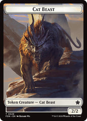 Cat Beast // Dragon (0017) Double-Sided Token [Foundations Tokens] | Gam3 Escape