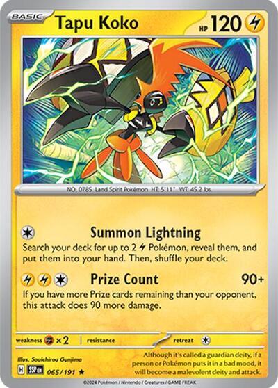 Tapu Koko (065/191) (Deck Exclusives) [Scarlet & Violet: Surging Sparks] | Gam3 Escape