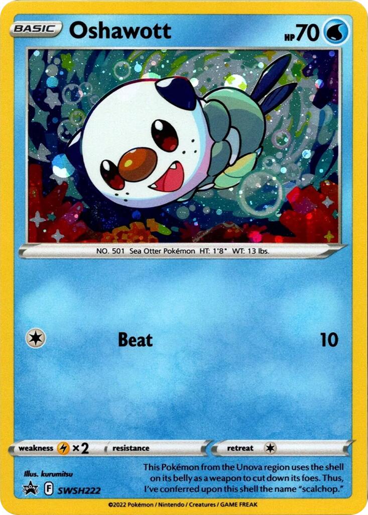 Oshawott (SWSH222) (Cosmo Holo) [Sword & Shield: Black Star Promos] | Gam3 Escape