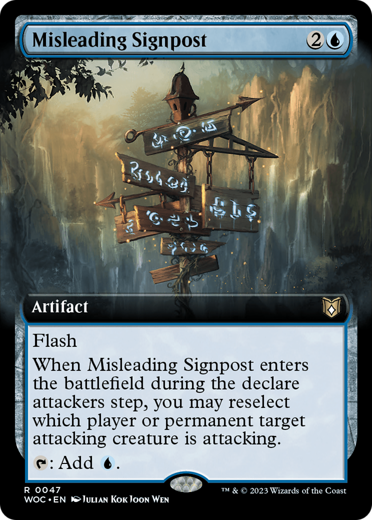 Misleading Signpost (Extended Art) [Wilds of Eldraine Commander] | Gam3 Escape