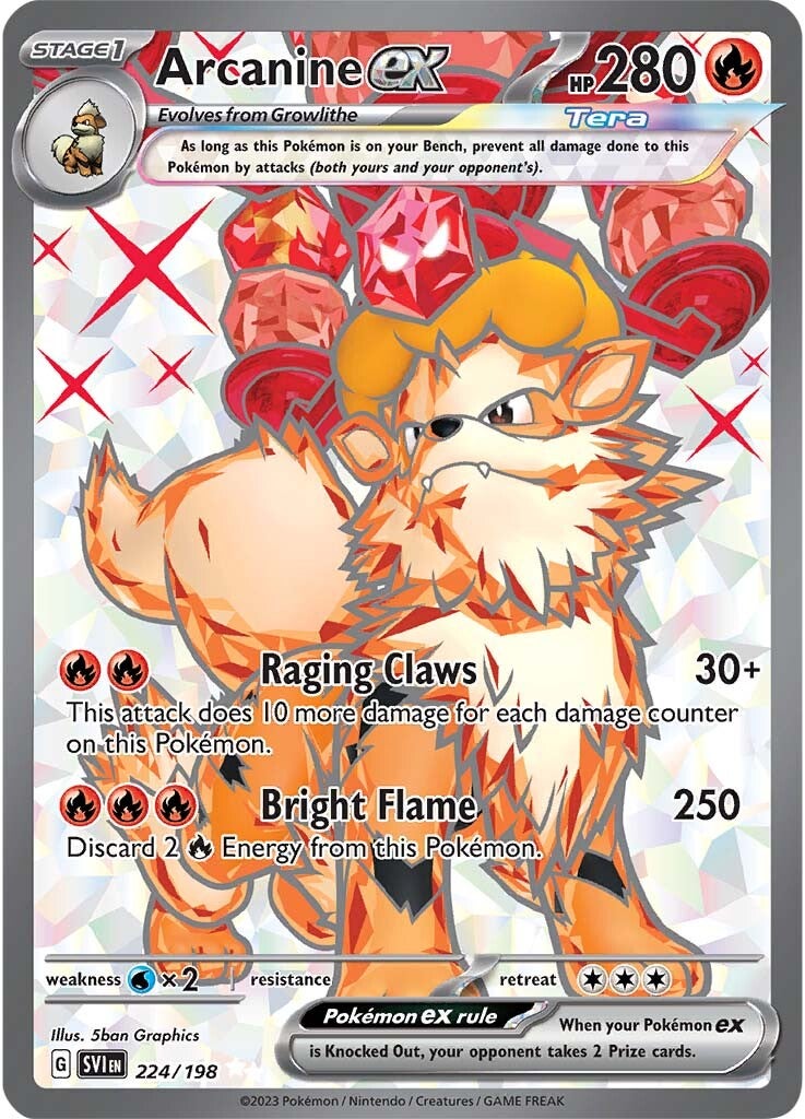 Arcanine ex (224/198) [Scarlet & Violet: Base Set] | Gam3 Escape