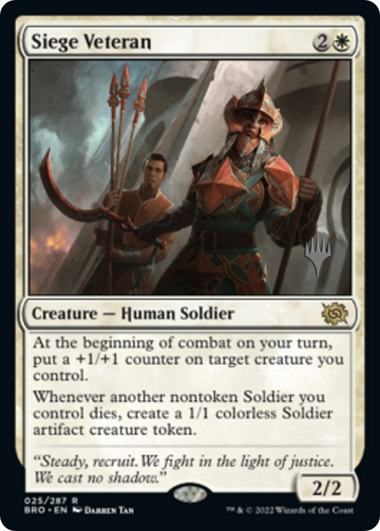 Siege Veteran (Promo Pack) [The Brothers' War Promos] | Gam3 Escape