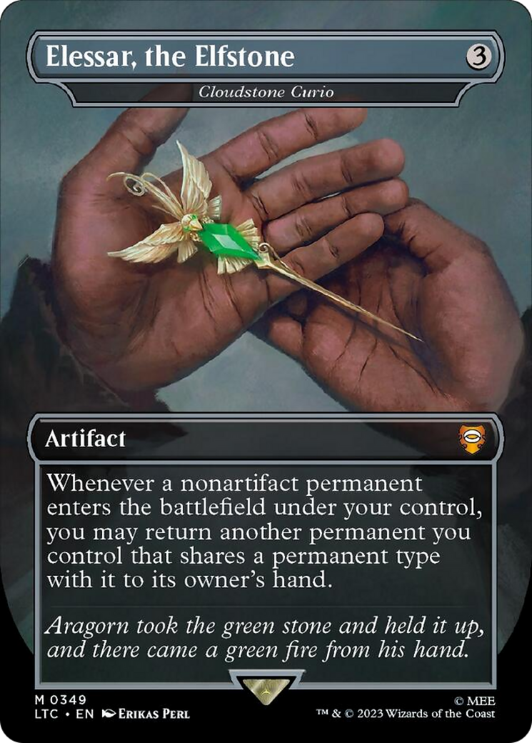 Elessar, the Elfstone - Cloudstone Curio (Borderless) (Surge Foil) [The Lord of the Rings: Tales of Middle-Earth Commander] | Gam3 Escape
