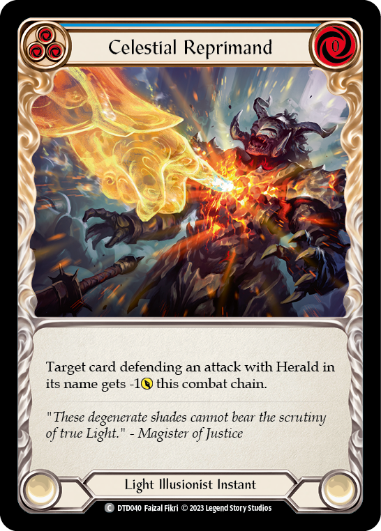 Celestial Reprimand (Blue) [DTD040] (Dusk Till Dawn)  Rainbow Foil | Gam3 Escape