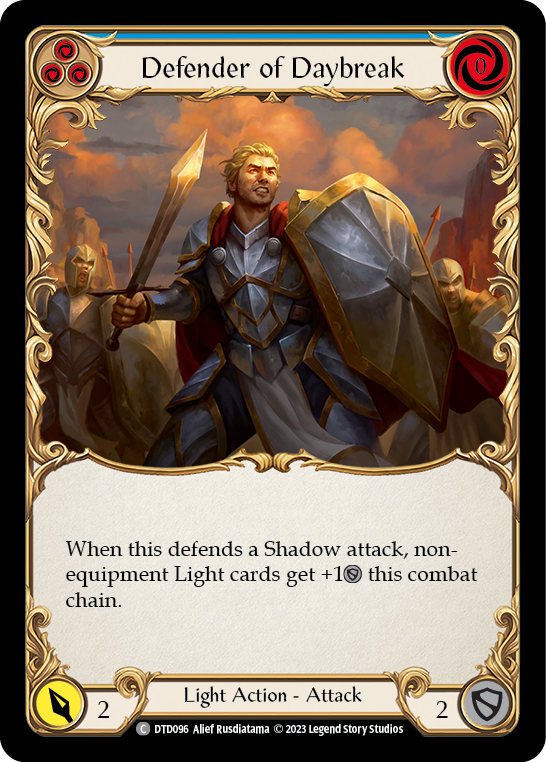 Defender of Daybreak (Blue) [DTD096] (Dusk Till Dawn)  Rainbow Foil | Gam3 Escape