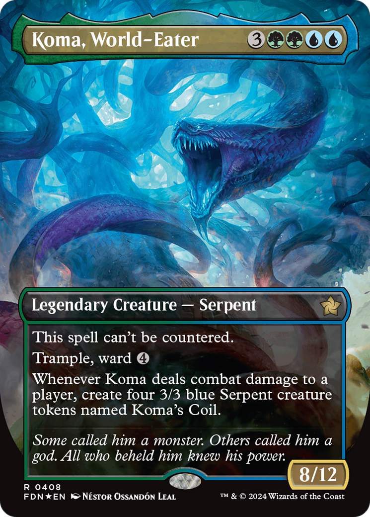 Koma, World-Eater (Borderless) (Mana Foil) [Foundations] | Gam3 Escape