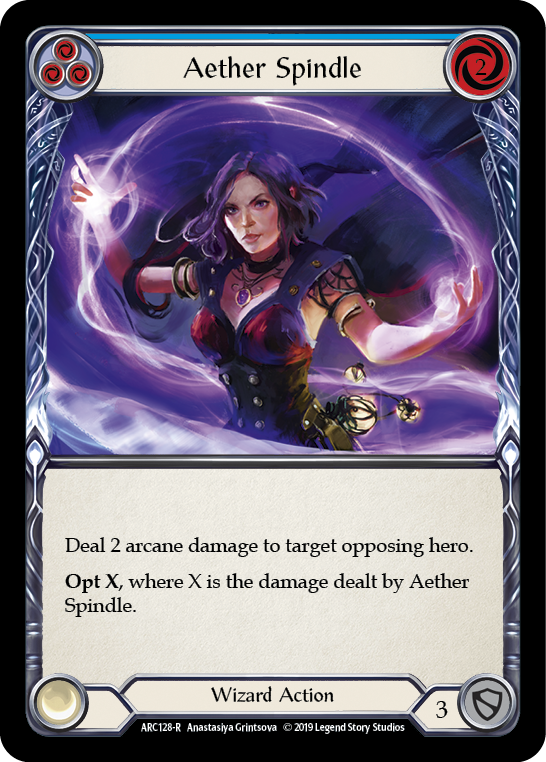 Aether Spindle (Blue) [ARC128-R] (Arcane Rising)  1st Edition Rainbow Foil | Gam3 Escape