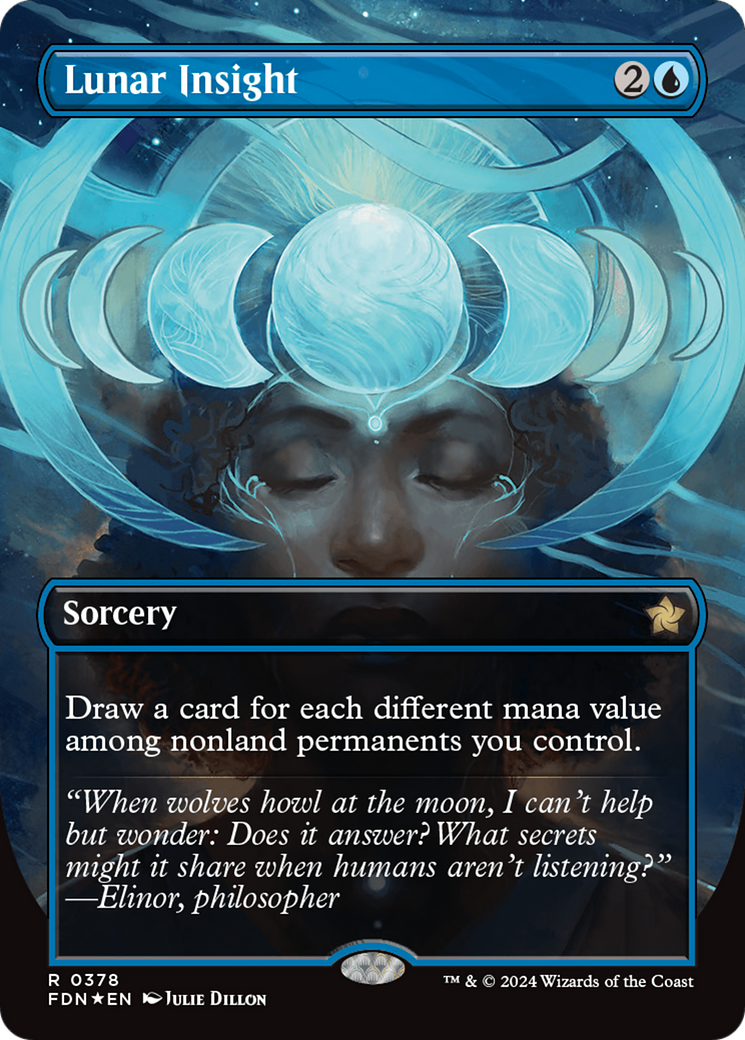 Lunar Insight (Borderless) (Mana Foil) [Foundations] | Gam3 Escape