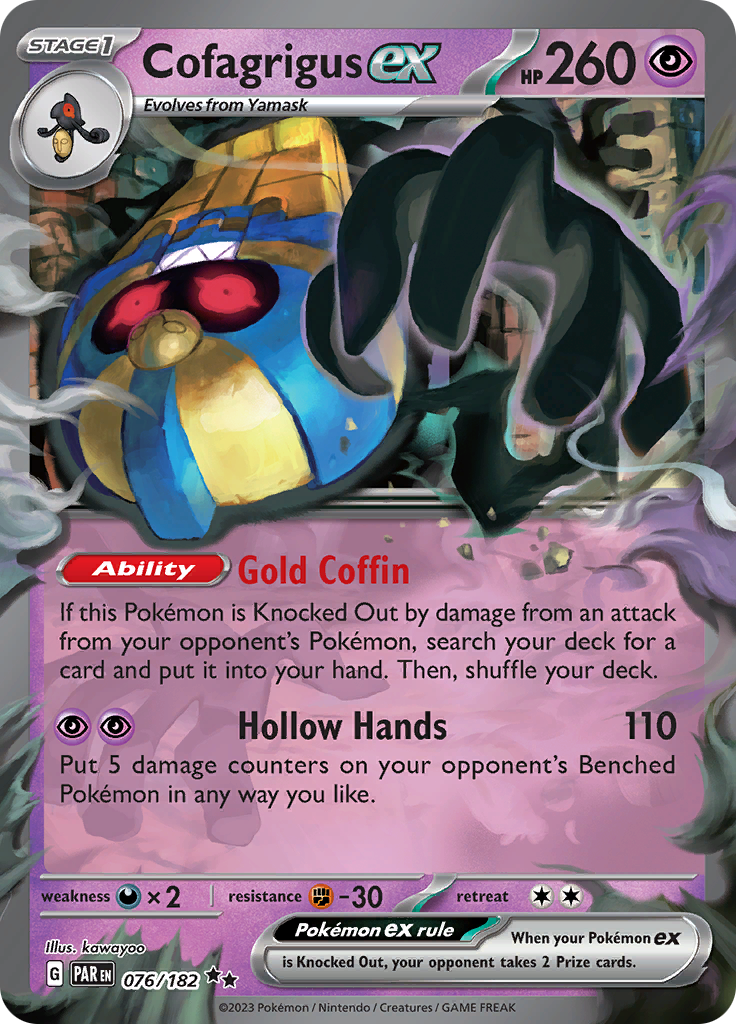 Cofagrigus ex (076/182) [Scarlet & Violet: Paradox Rift] | Gam3 Escape