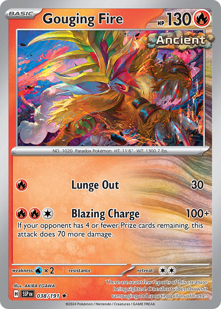 Gouging Fire (038/191) (Theme Deck Exclusive) [Scarlet & Violet: Surging Sparks] | Gam3 Escape