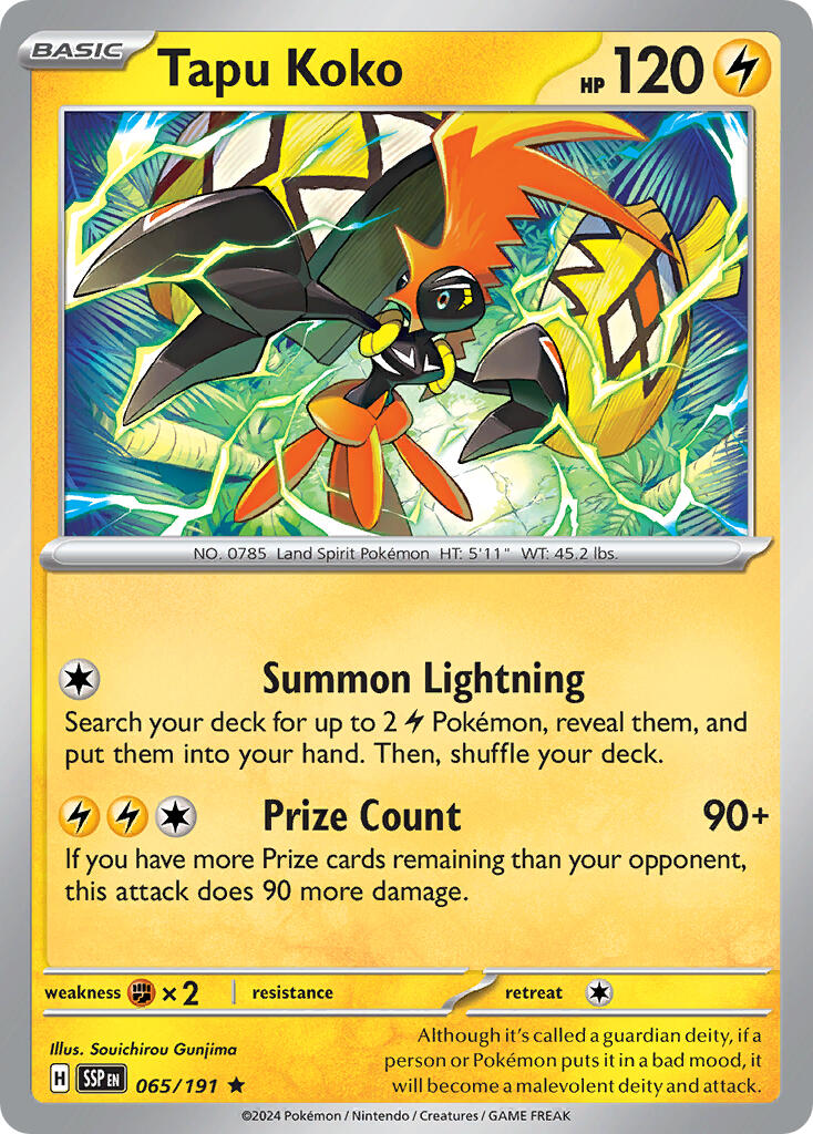 Tapu Koko (065/191) (Theme Deck Exclusive) [Scarlet & Violet: Surging Sparks] | Gam3 Escape